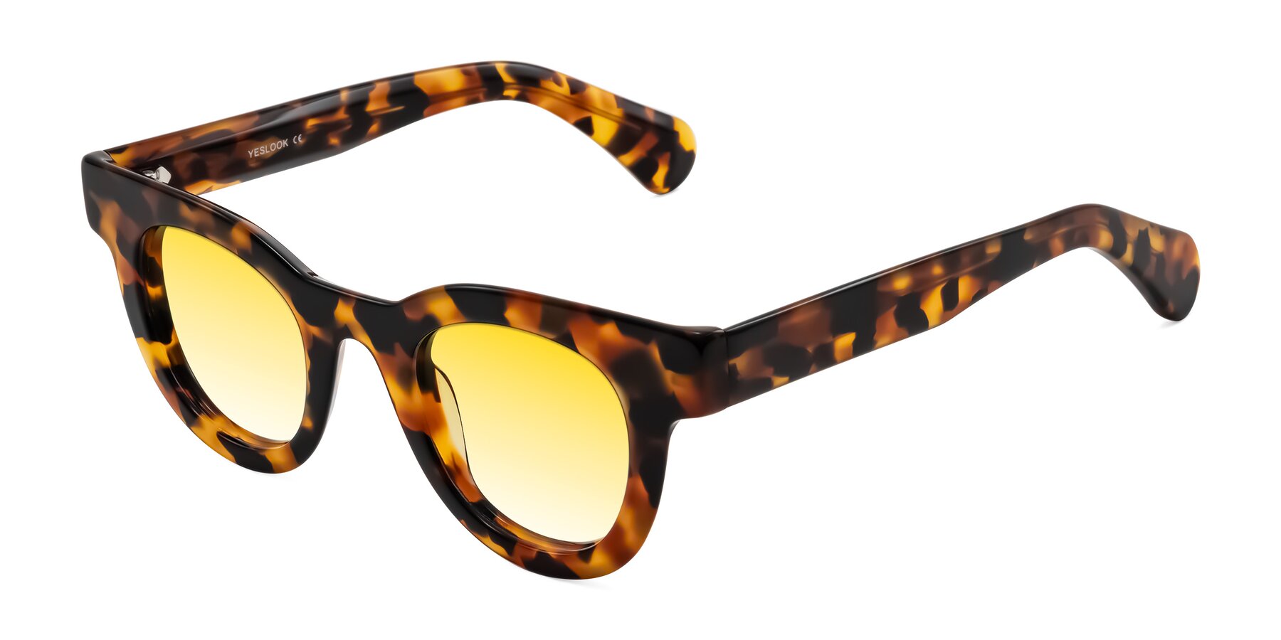 Angle of Embracing in Tortoise with Yellow Gradient Lenses