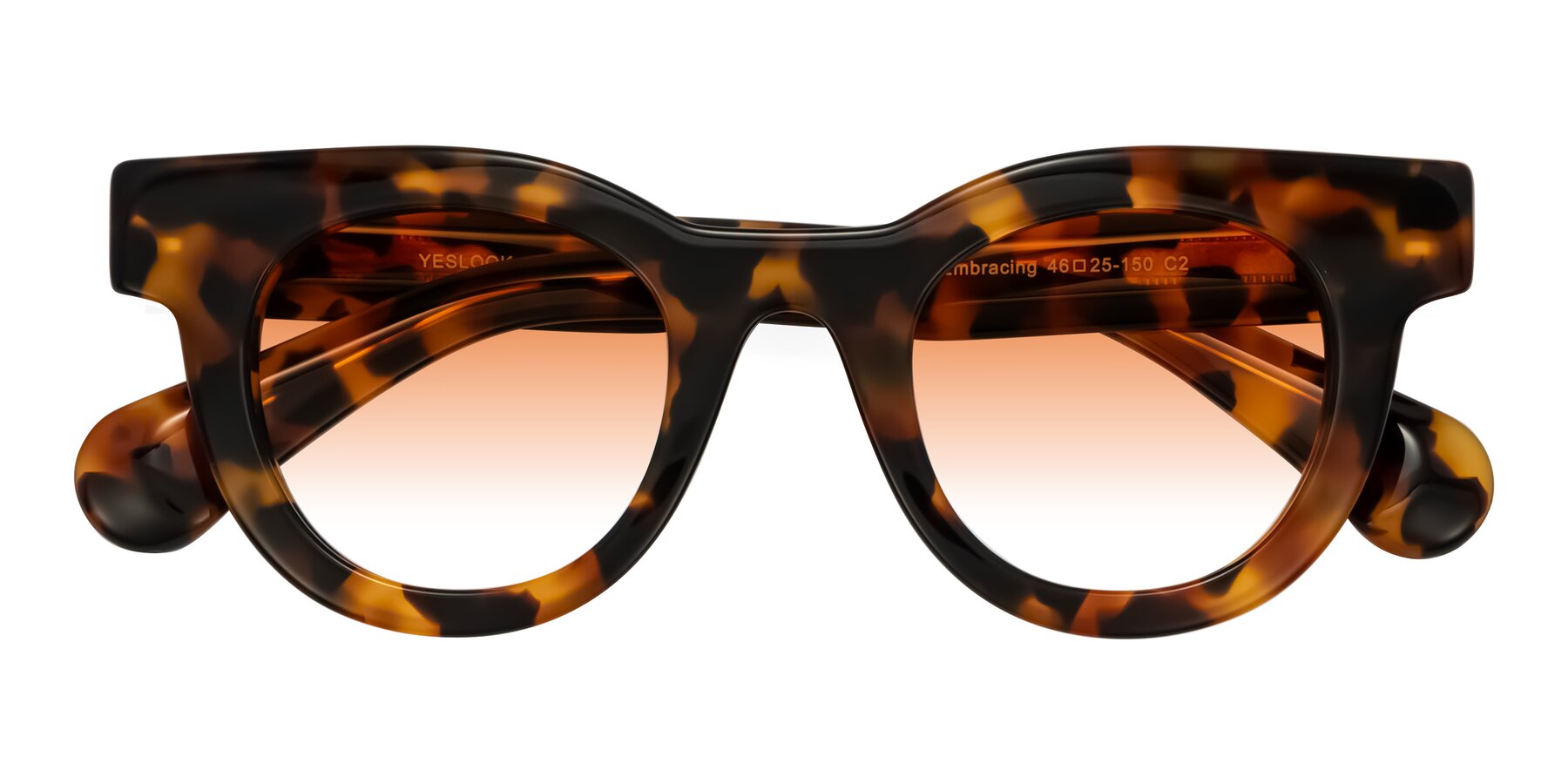 Folded Front of Embracing in Tortoise with Orange Gradient Lenses