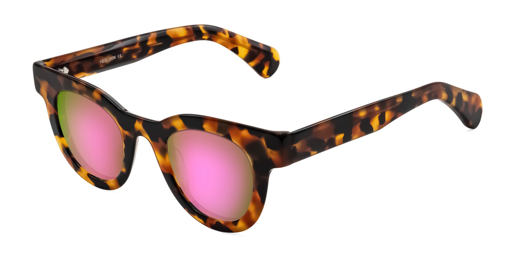 Angle of Embracing in Tortoise with Pink Mirrored Lenses