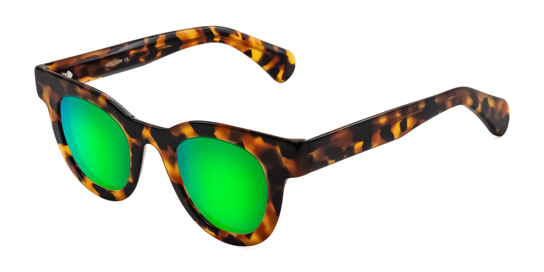 Angle of Embracing in Tortoise with Green Mirrored Lenses