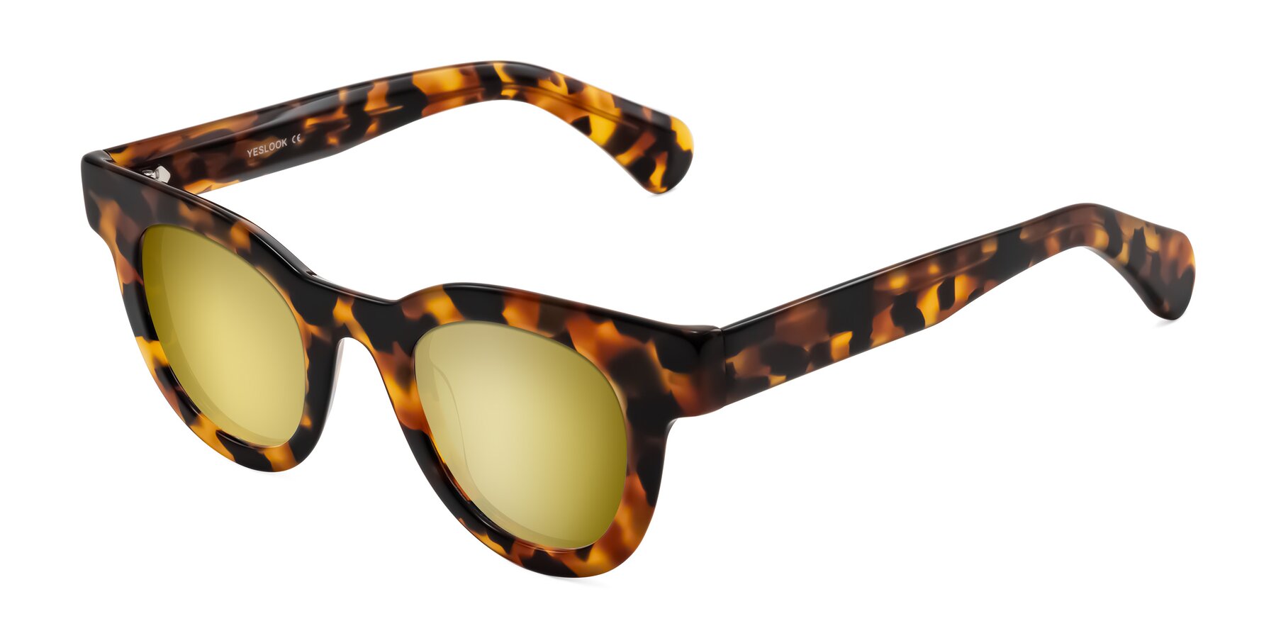 Angle of Embracing in Tortoise with Gold Mirrored Lenses