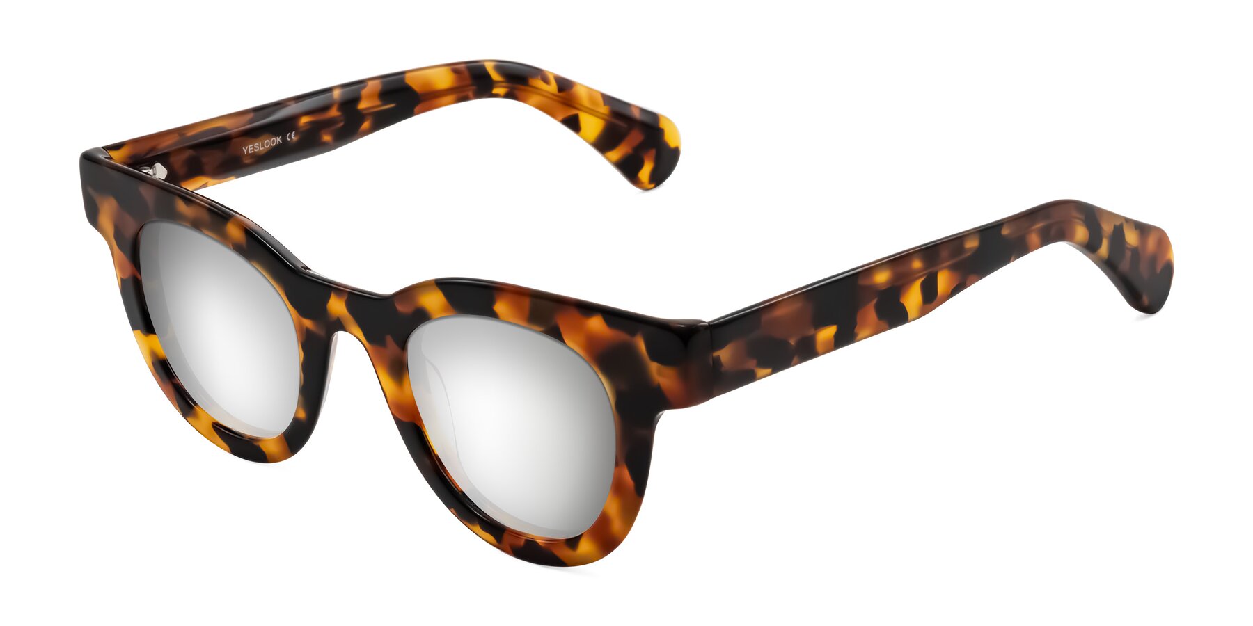 Angle of Embracing in Tortoise with Silver Mirrored Lenses