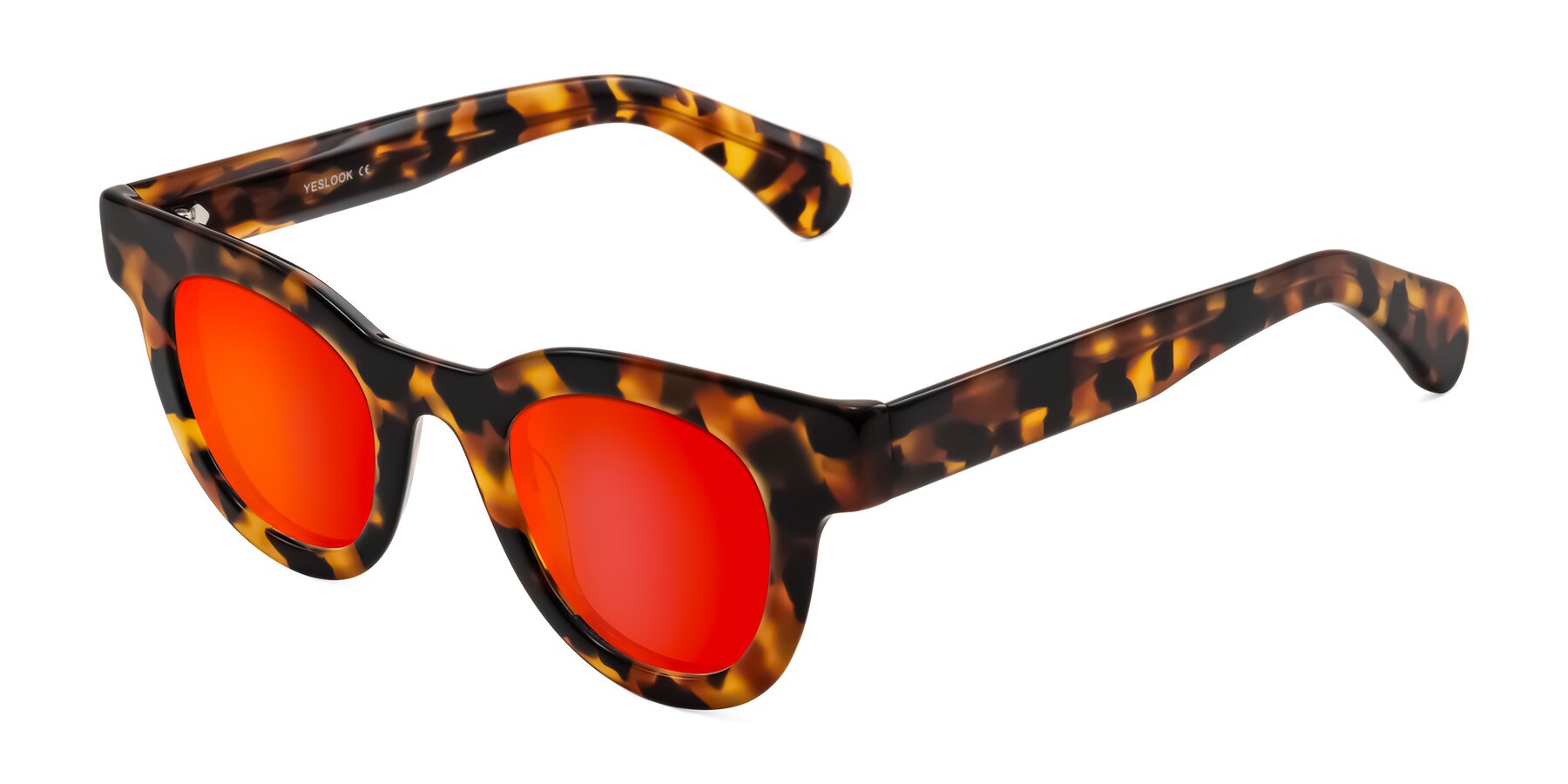 Angle of Embracing in Tortoise with Red Gold Mirrored Lenses