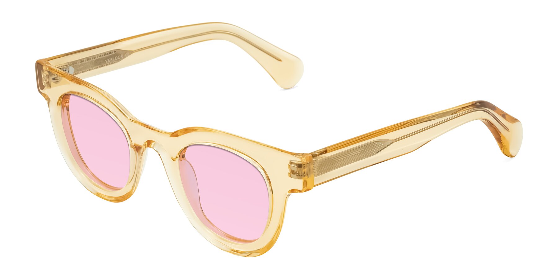 Angle of Embracing in Champagne with Light Pink Tinted Lenses