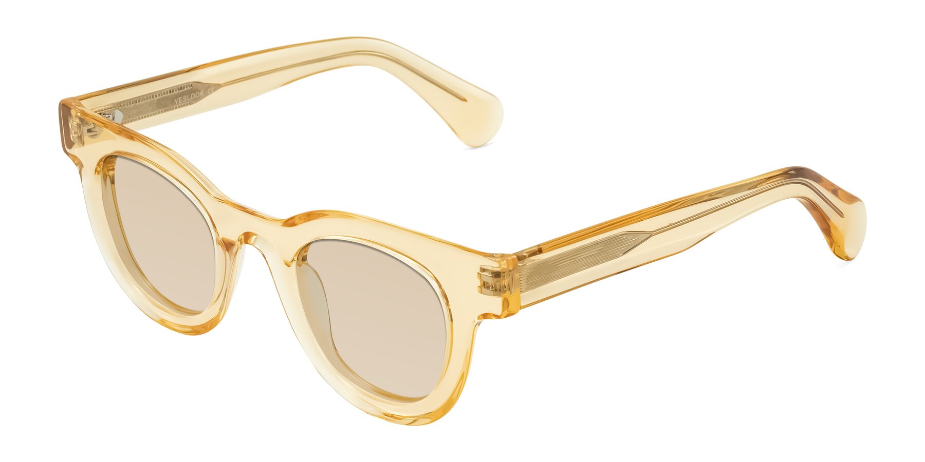 Angle of Embracing in Champagne with Light Brown Tinted Lenses