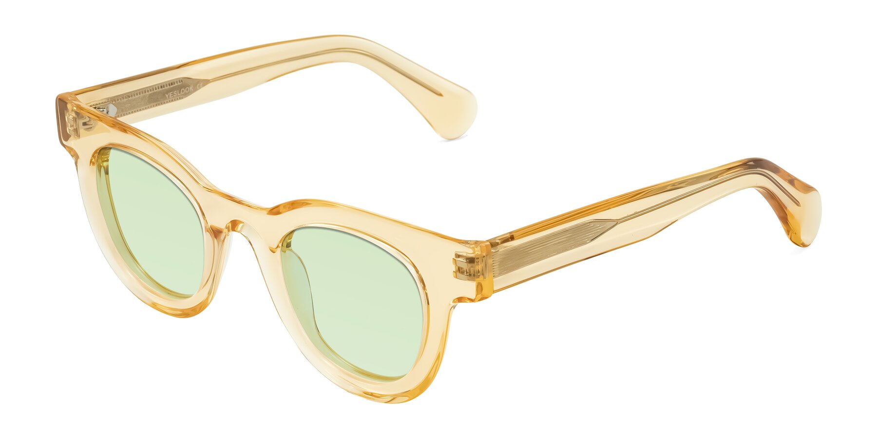 Angle of Embracing in Champagne with Light Green Tinted Lenses