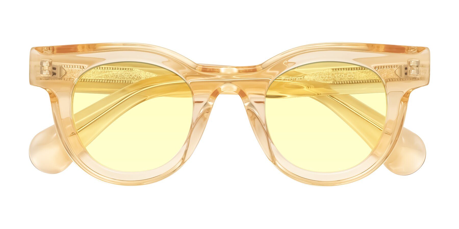 Folded Front of Embracing in Champagne with Light Yellow Tinted Lenses