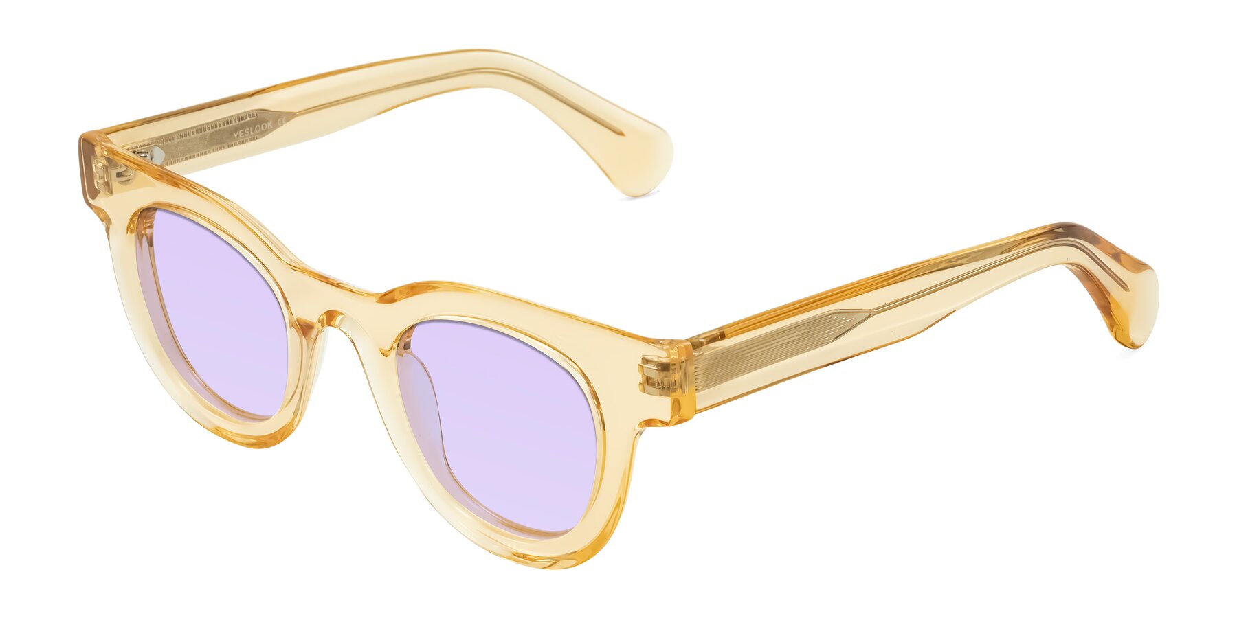 Angle of Embracing in Champagne with Light Purple Tinted Lenses