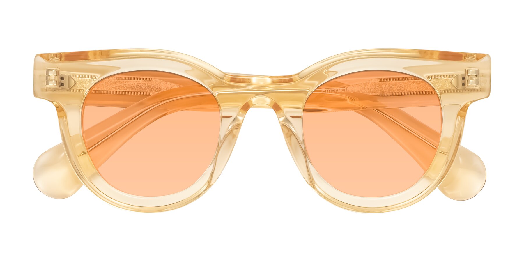 Folded Front of Embracing in Champagne with Light Orange Tinted Lenses