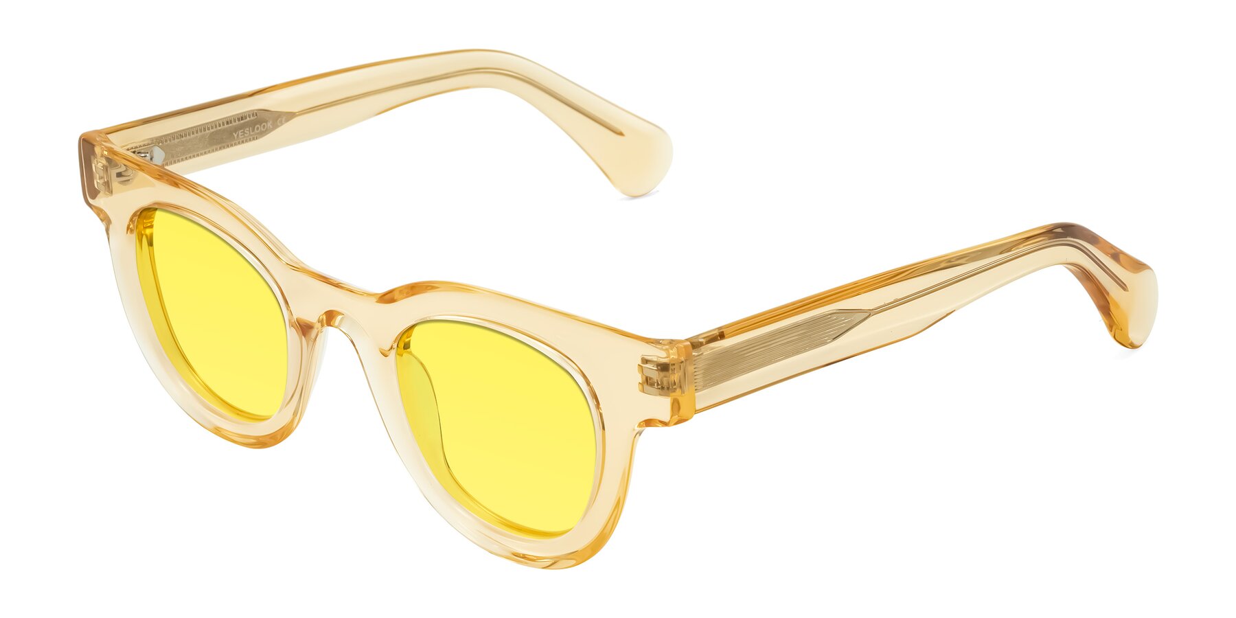 Angle of Embracing in Champagne with Medium Yellow Tinted Lenses