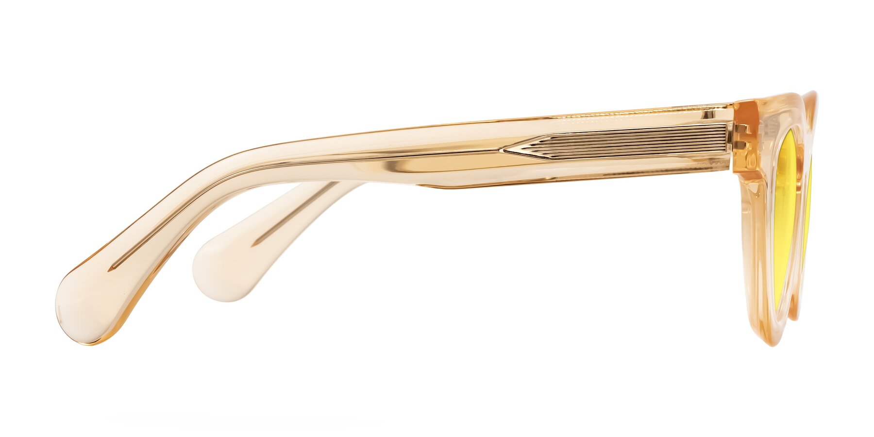 Side of Embracing in Champagne with Medium Yellow Tinted Lenses