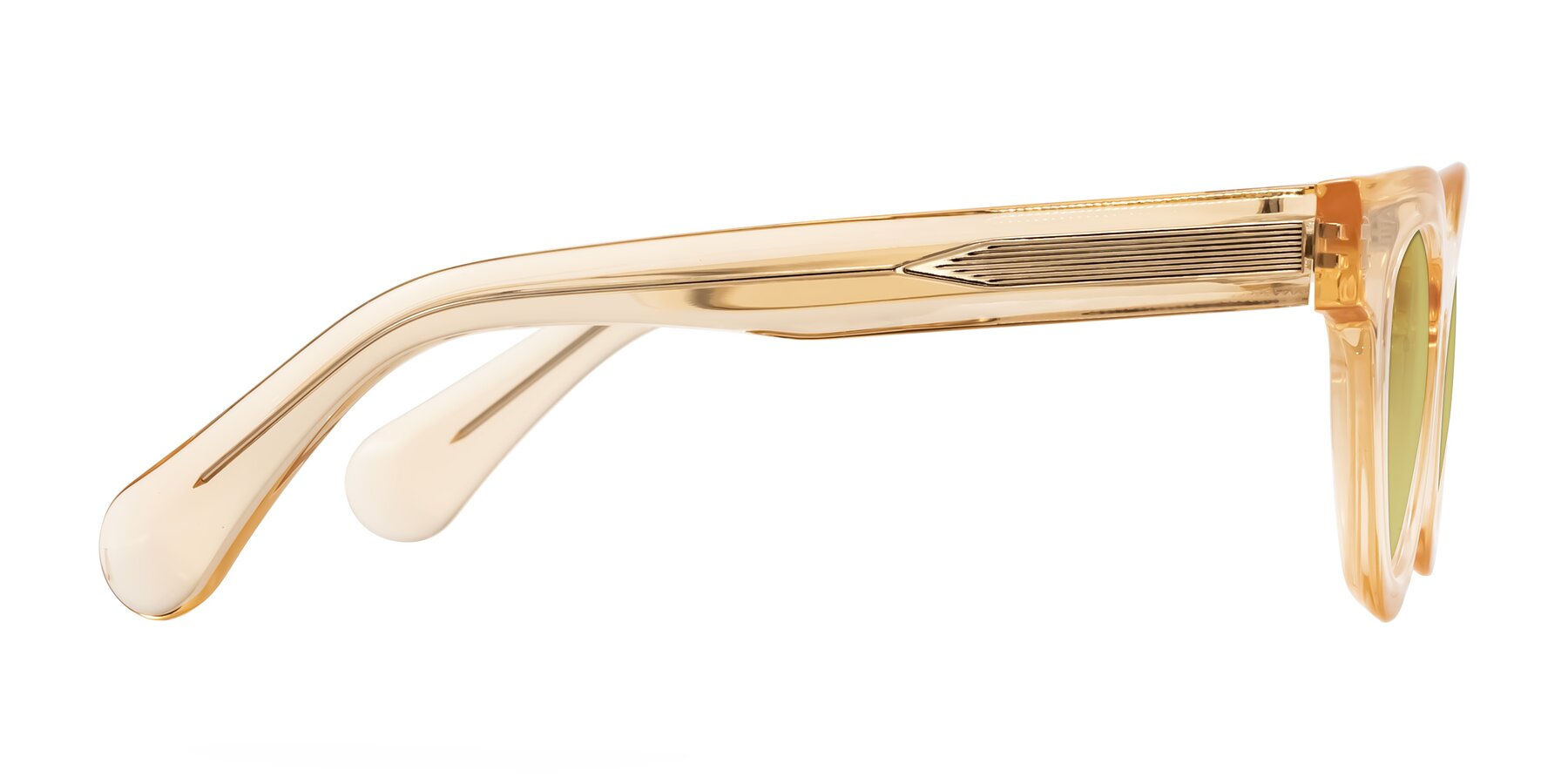 Side of Embracing in Champagne with Medium Champagne Tinted Lenses