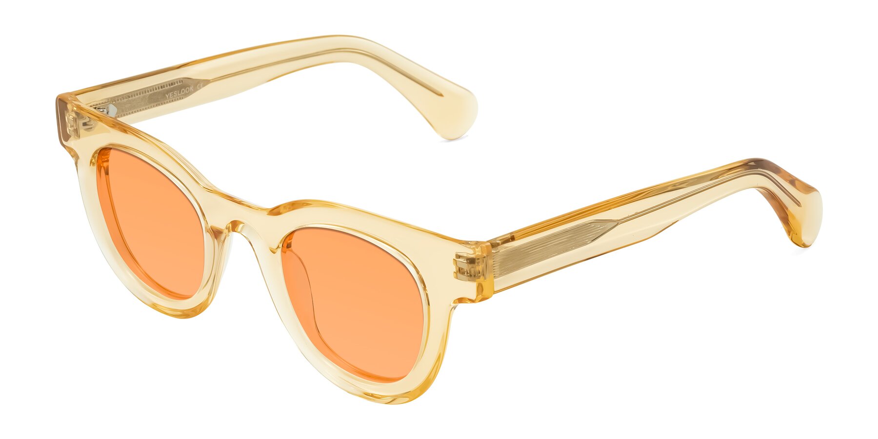 Angle of Embracing in Champagne with Medium Orange Tinted Lenses