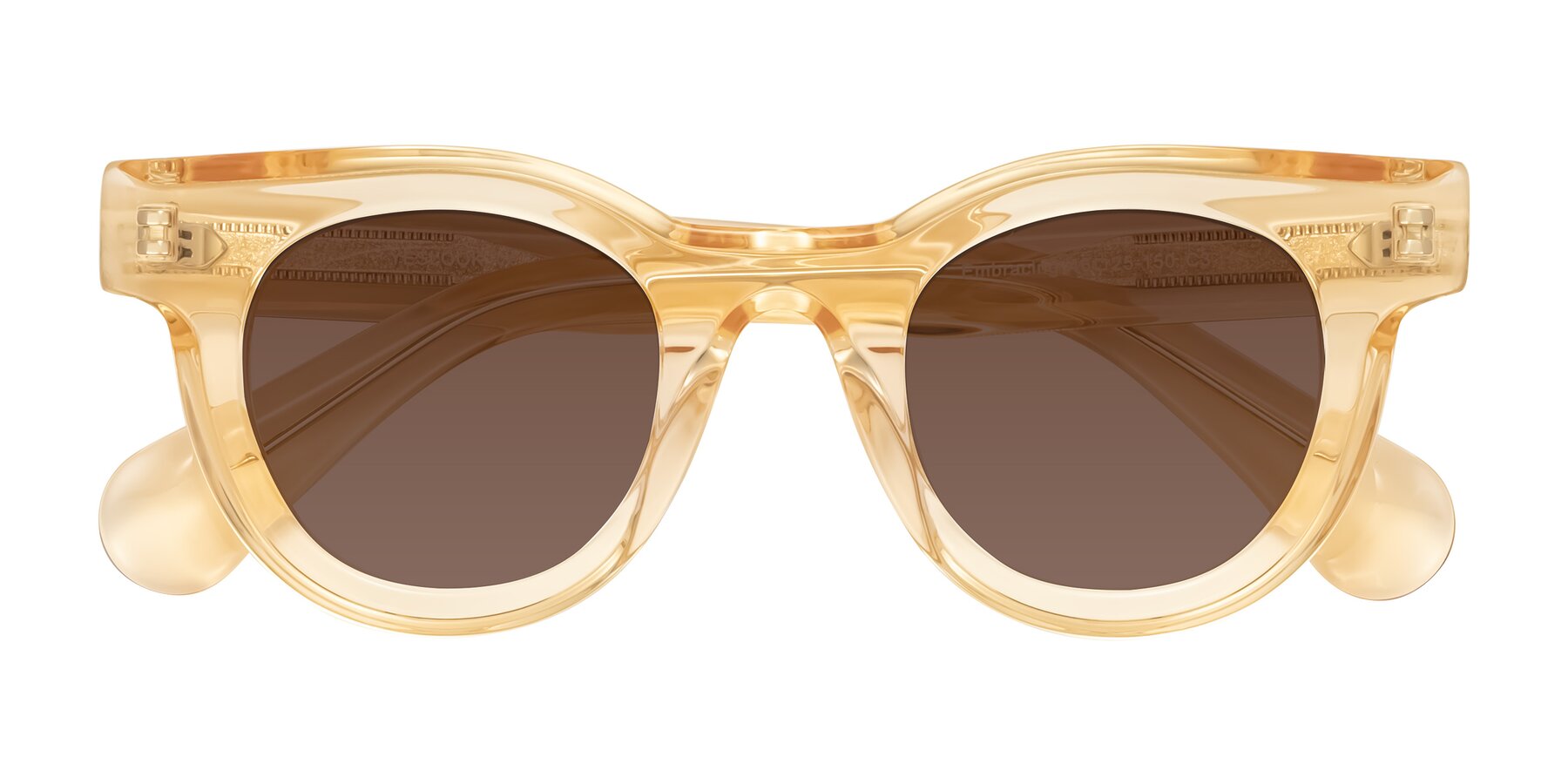Folded Front of Embracing in Champagne with Brown Tinted Lenses