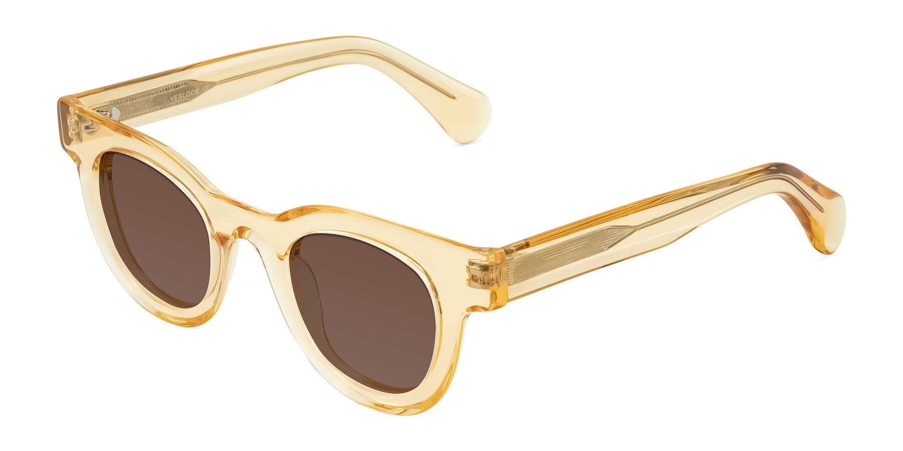 Angle of Embracing in Champagne with Brown Tinted Lenses