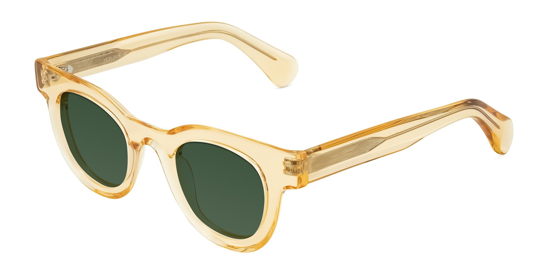 Angle of Embracing in Champagne with Green Tinted Lenses