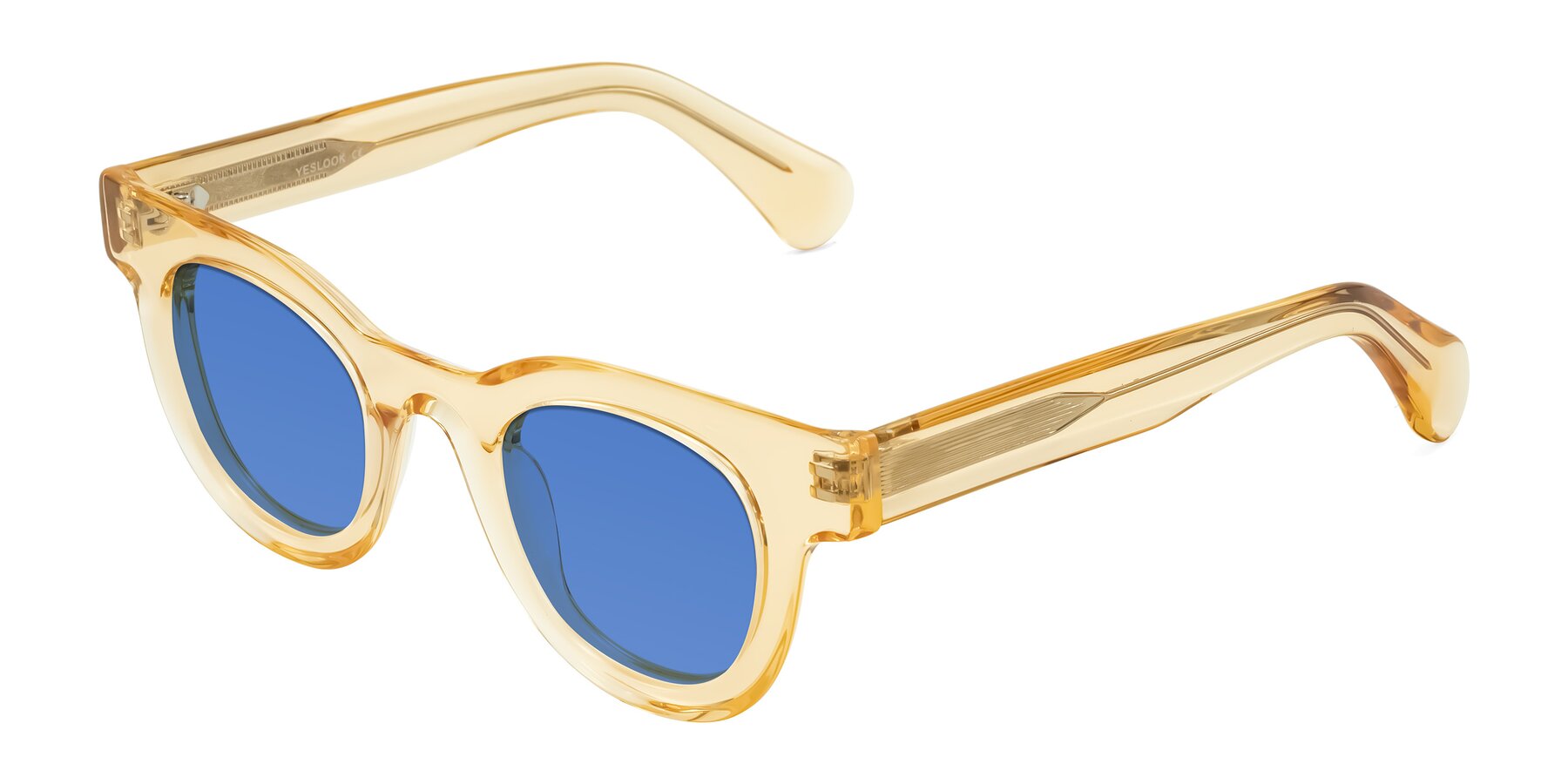 Angle of Embracing in Champagne with Blue Tinted Lenses