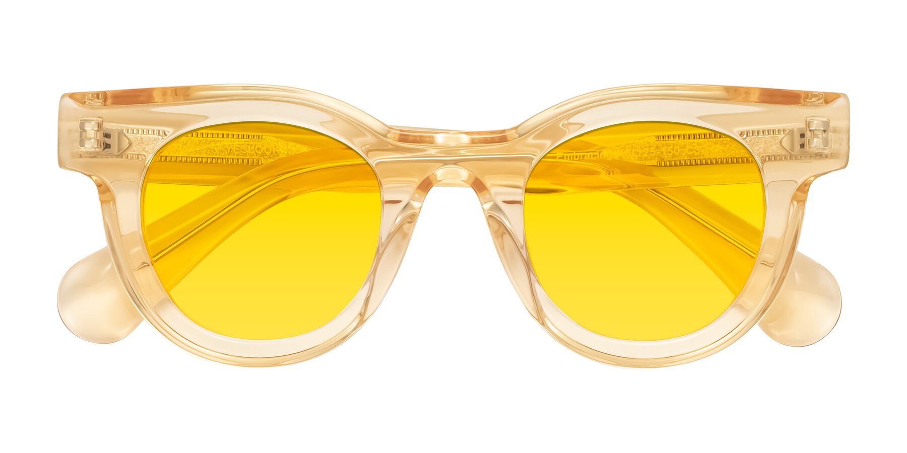 Folded Front of Embracing in Champagne with Yellow Tinted Lenses