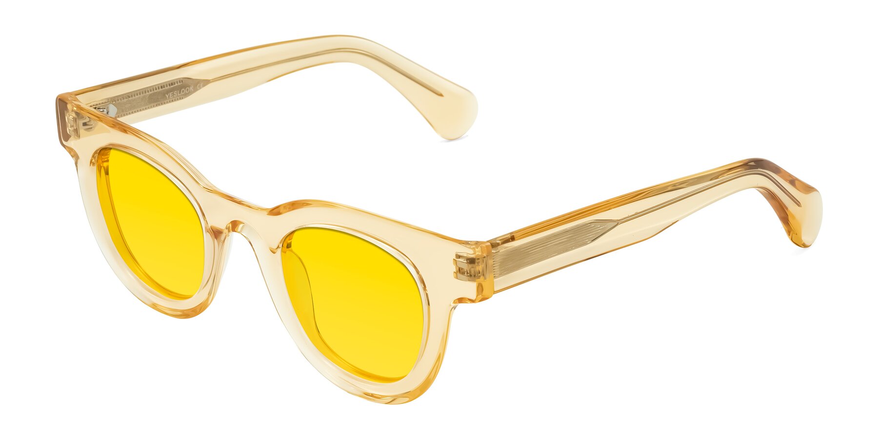 Angle of Embracing in Champagne with Yellow Tinted Lenses