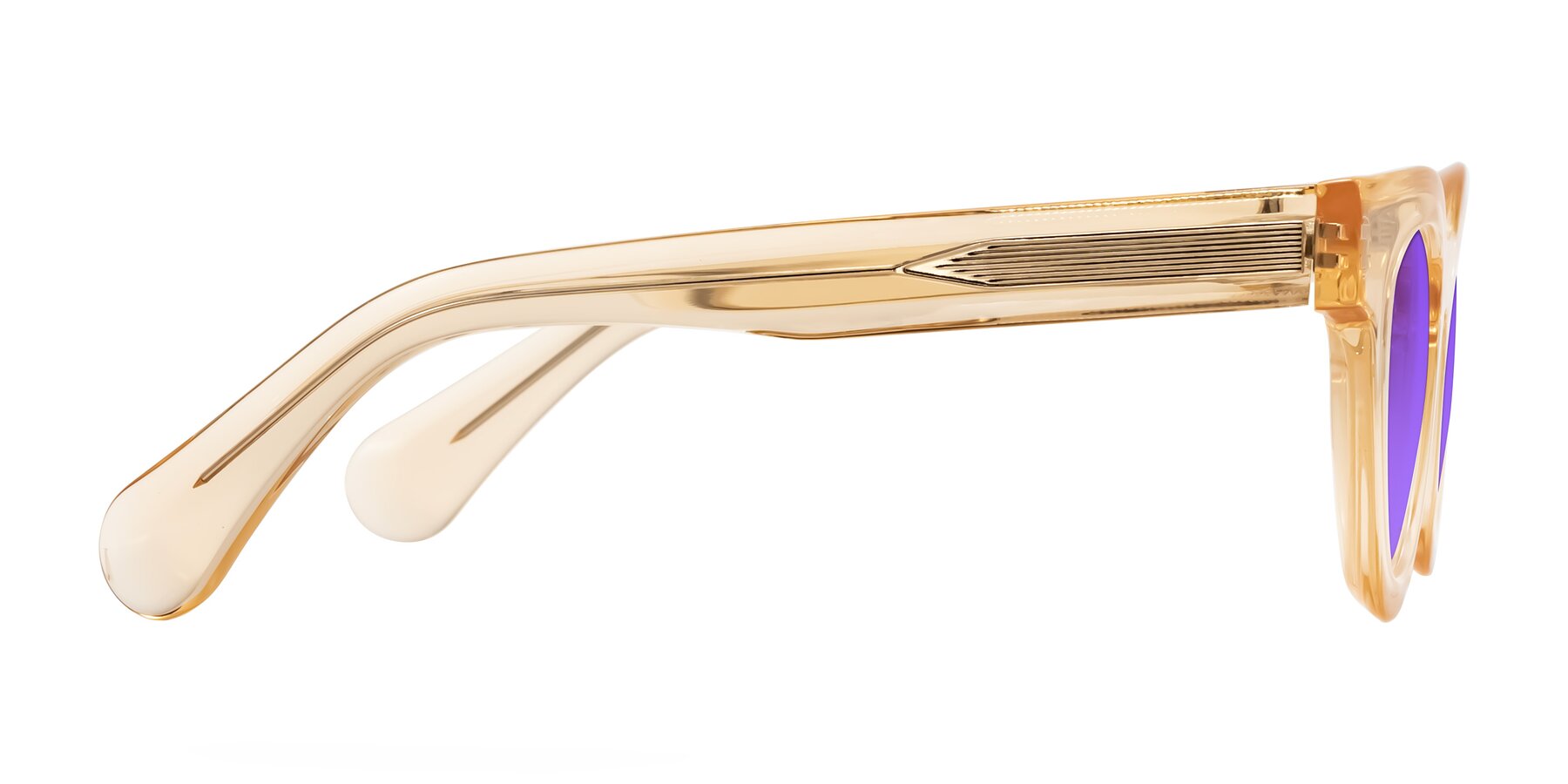 Side of Embracing in Champagne with Purple Tinted Lenses