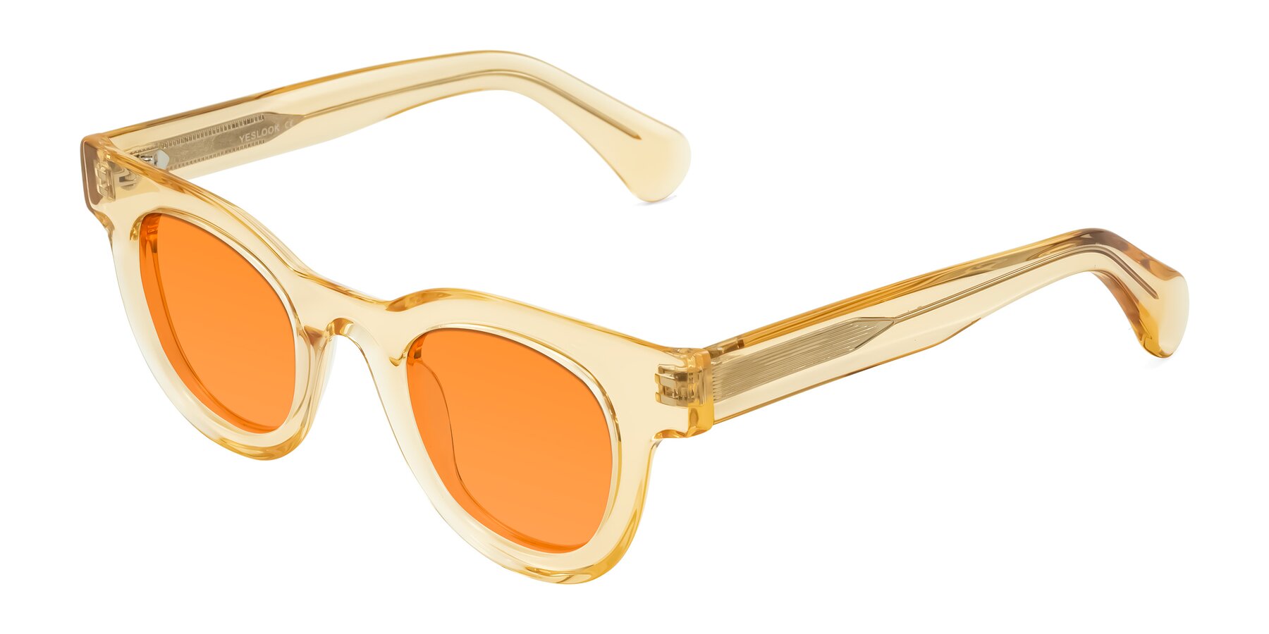 Angle of Embracing in Champagne with Orange Tinted Lenses