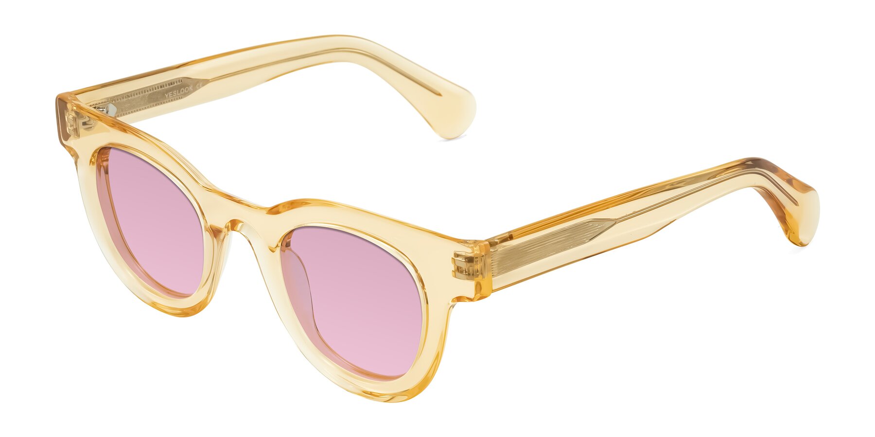 Angle of Embracing in Champagne with Light Wine Tinted Lenses