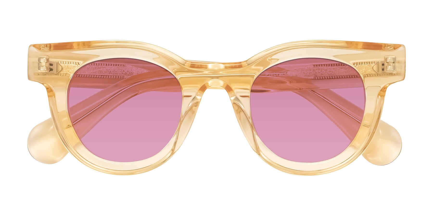 Folded Front of Embracing in Champagne with Medium Wine Tinted Lenses