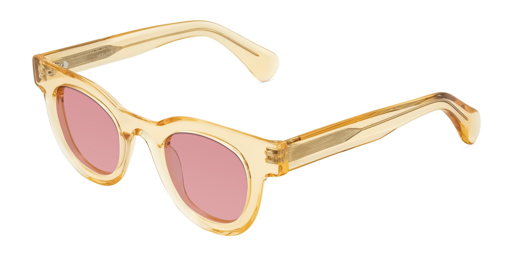 Angle of Embracing in Champagne with Medium Garnet Tinted Lenses