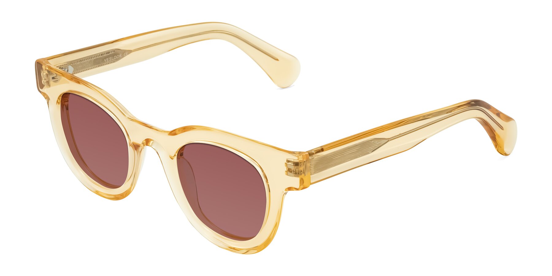 Angle of Embracing in Champagne with Garnet Tinted Lenses