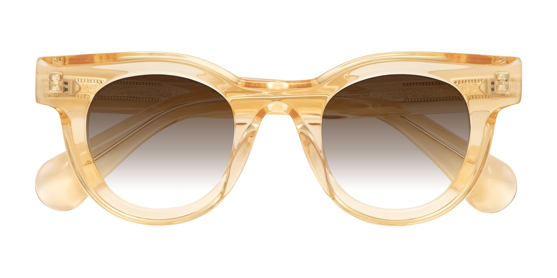 Folded Front of Embracing in Champagne with Brown Gradient Lenses