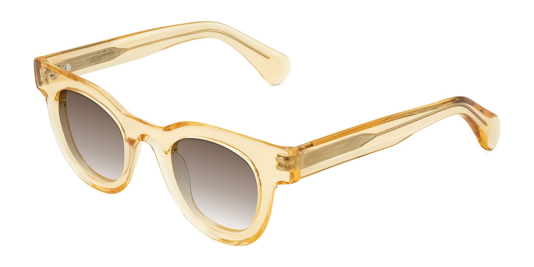 Angle of Embracing in Champagne with Brown Gradient Lenses