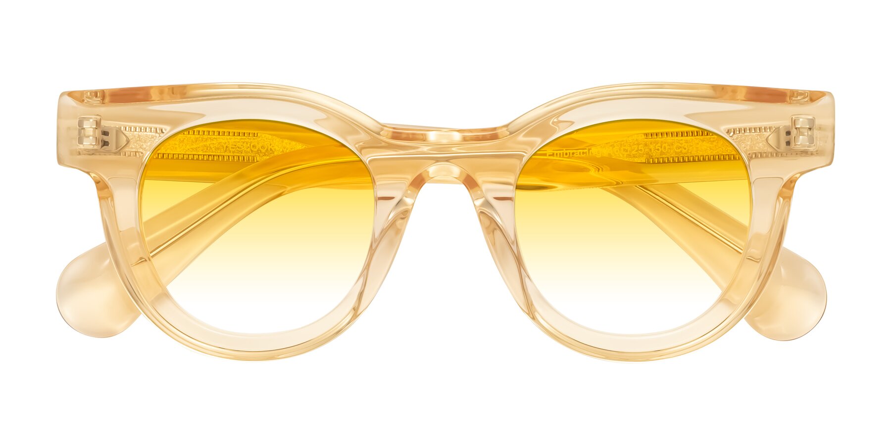 Folded Front of Embracing in Champagne with Yellow Gradient Lenses