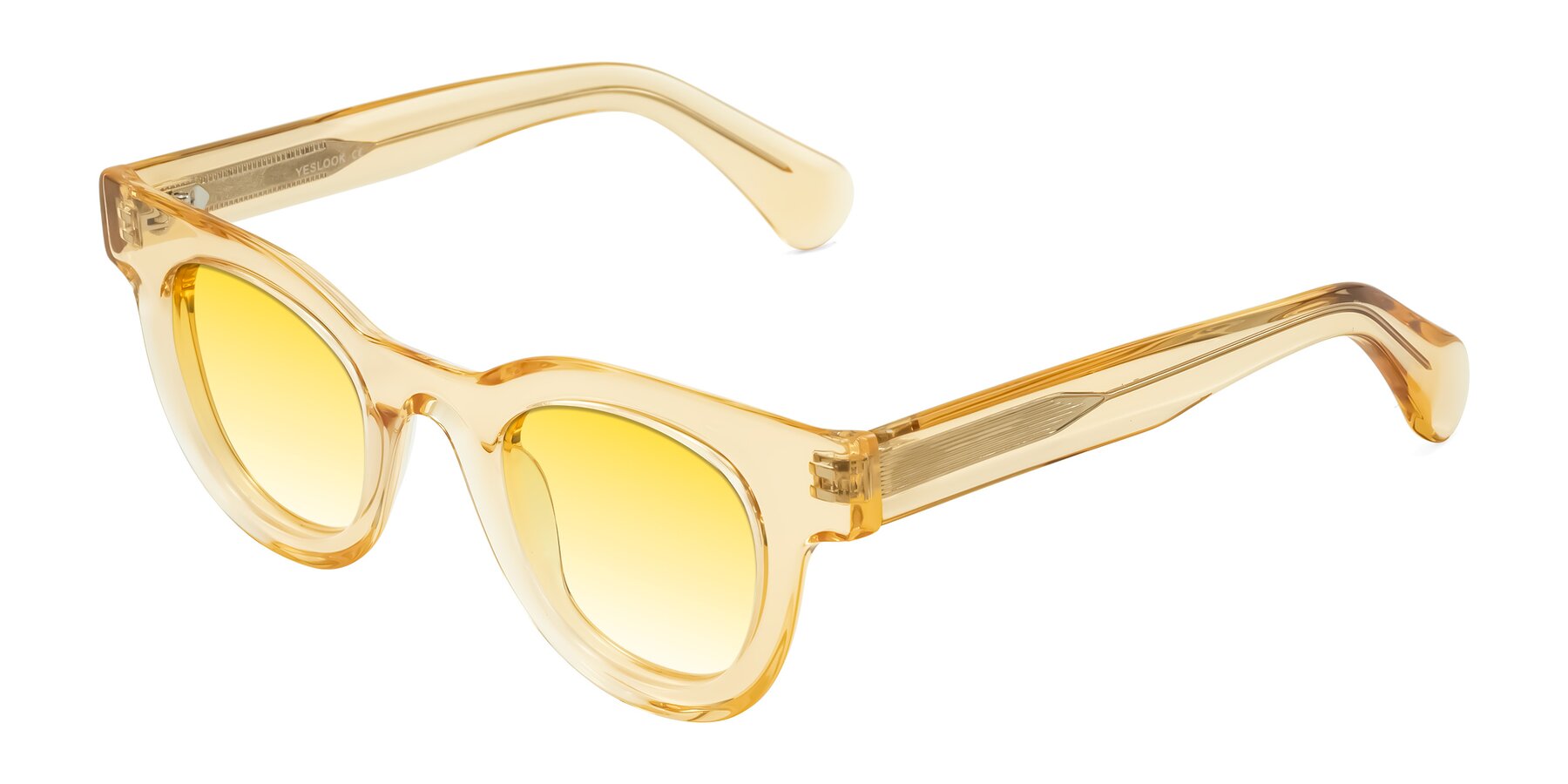 Angle of Embracing in Champagne with Yellow Gradient Lenses