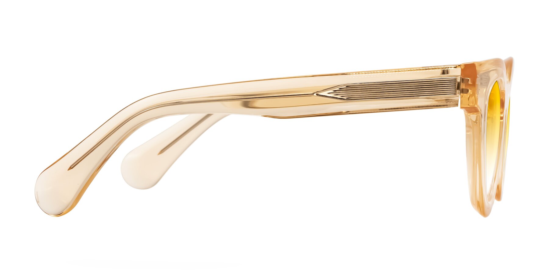 Side of Embracing in Champagne with Yellow Gradient Lenses