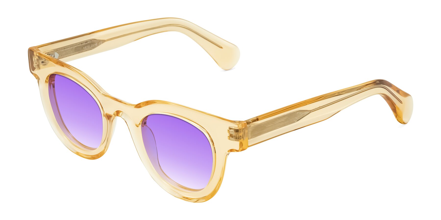 Angle of Embracing in Champagne with Purple Gradient Lenses