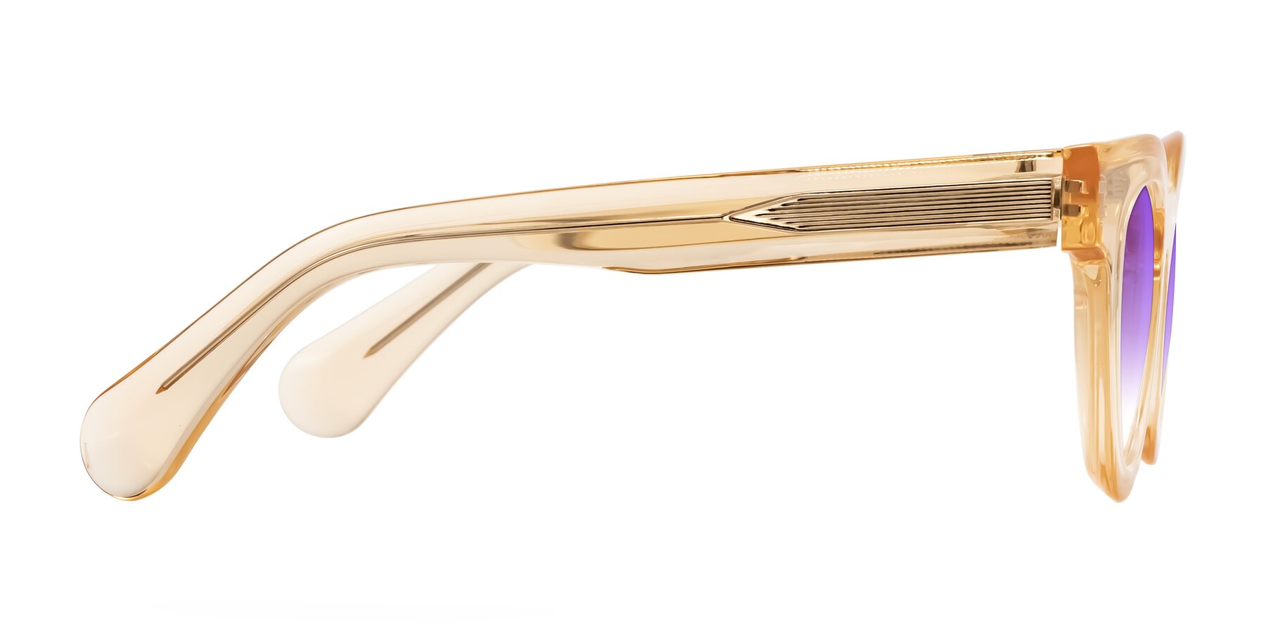 Side of Embracing in Champagne with Purple Gradient Lenses