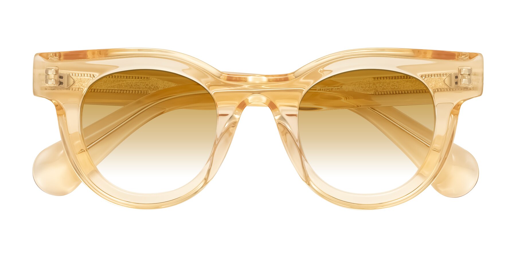 Folded Front of Embracing in Champagne with Champagne Gradient Lenses