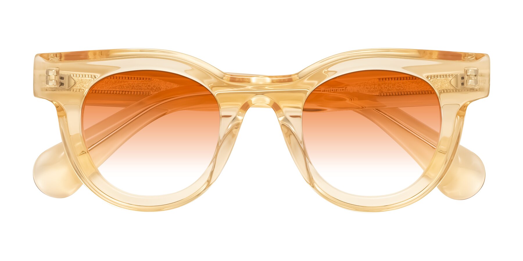 Folded Front of Embracing in Champagne with Orange Gradient Lenses