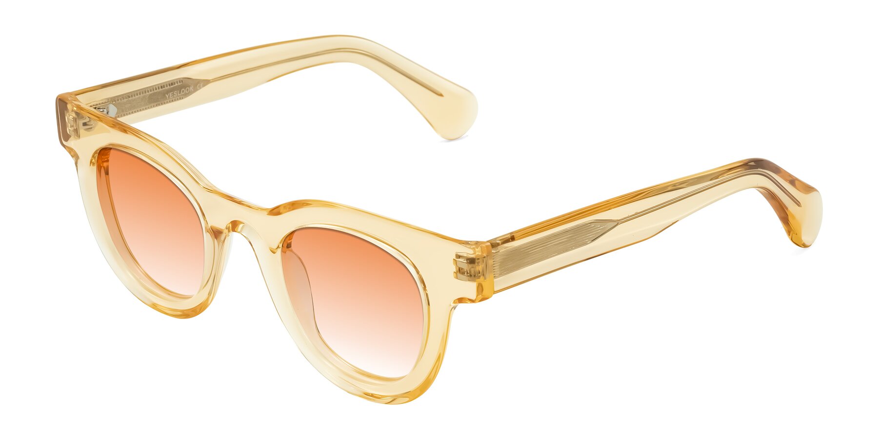 Angle of Embracing in Champagne with Orange Gradient Lenses