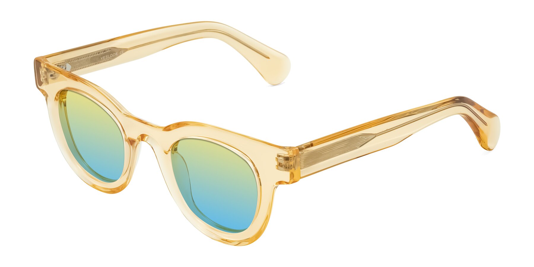 Angle of Embracing in Champagne with Yellow / Blue Gradient Lenses