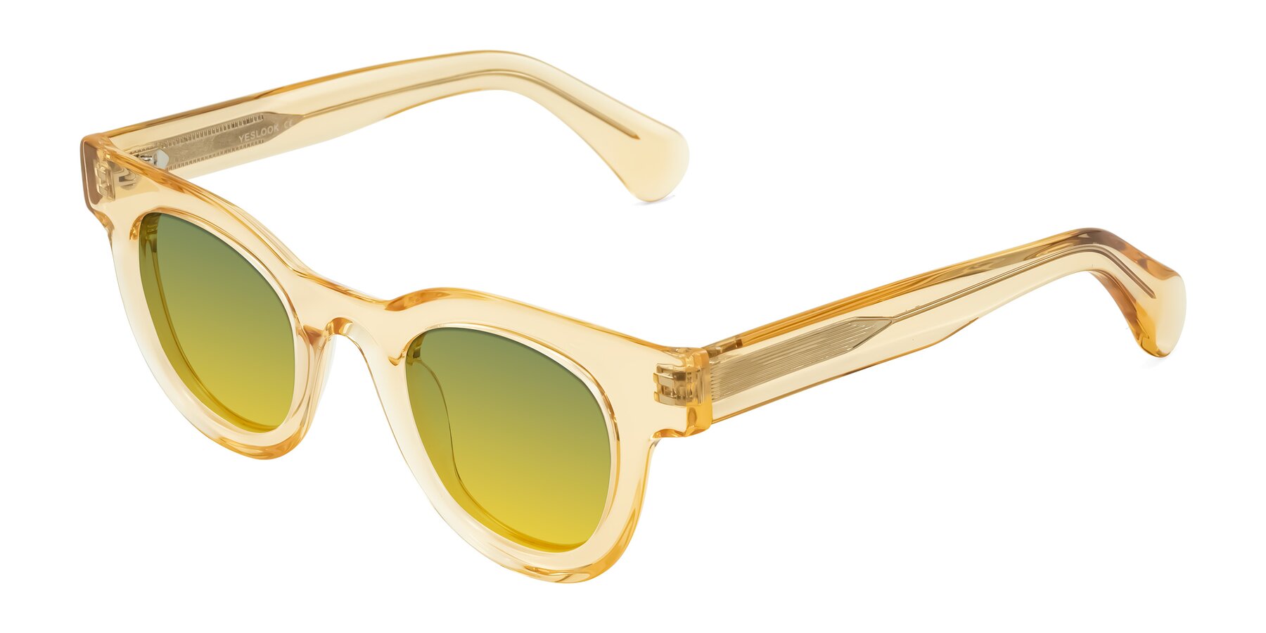 Angle of Embracing in Champagne with Green / Yellow Gradient Lenses