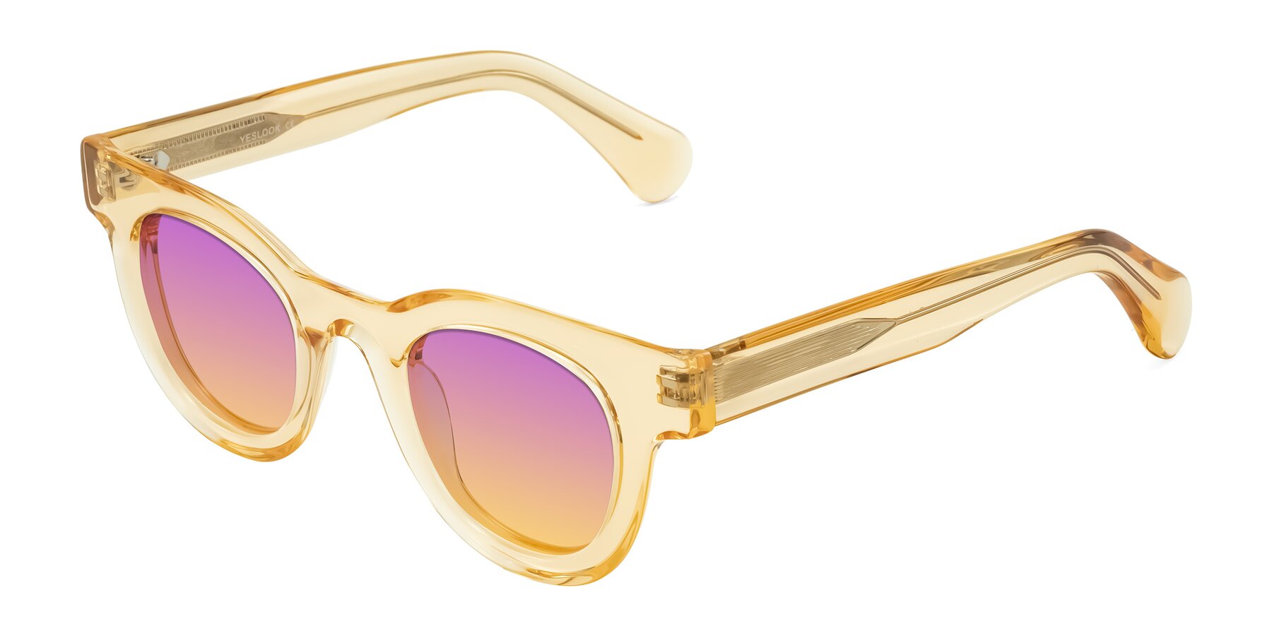 Angle of Embracing in Champagne with Purple / Yellow Gradient Lenses