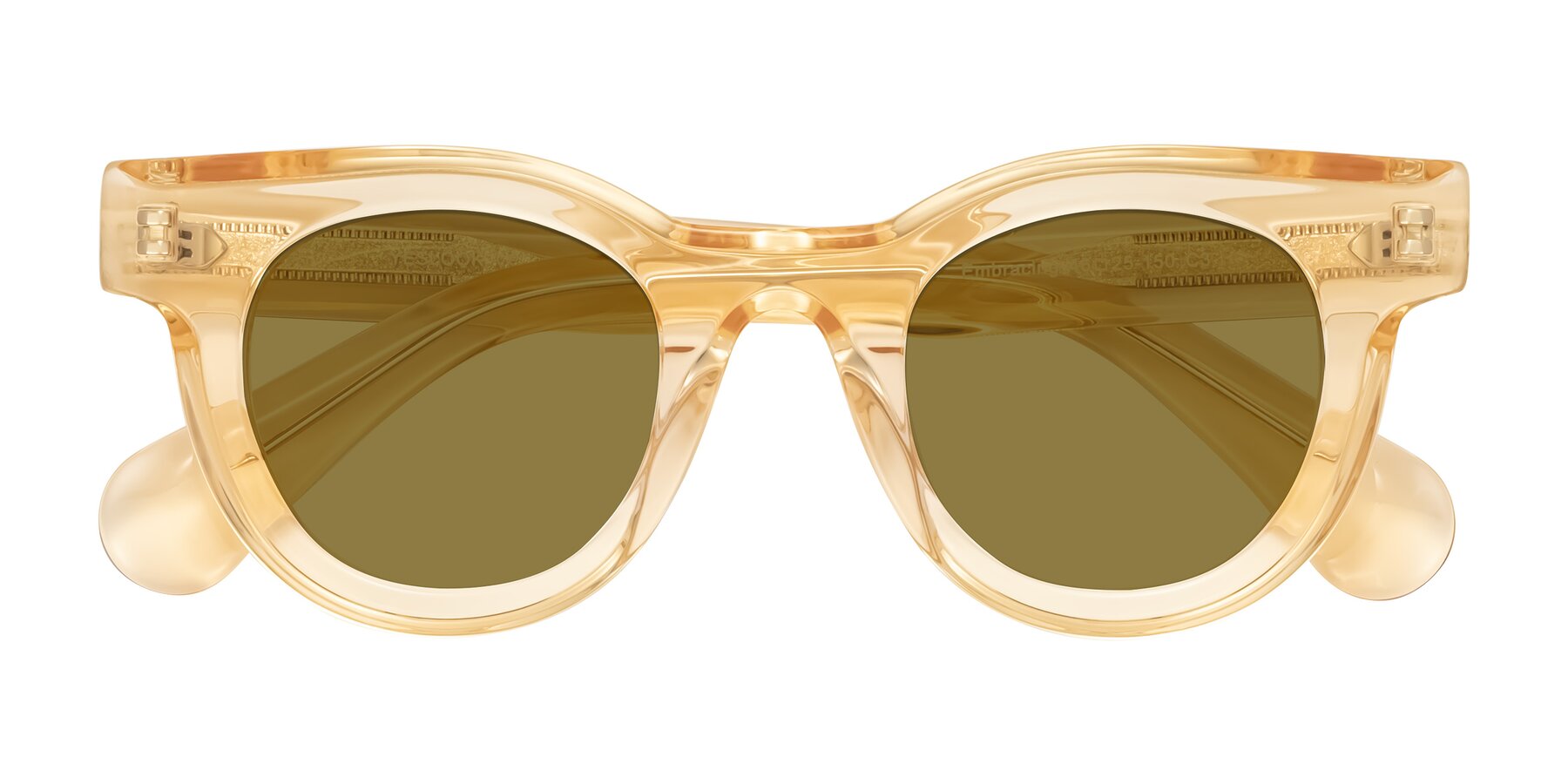 Folded Front of Embracing in Champagne with Brown Polarized Lenses