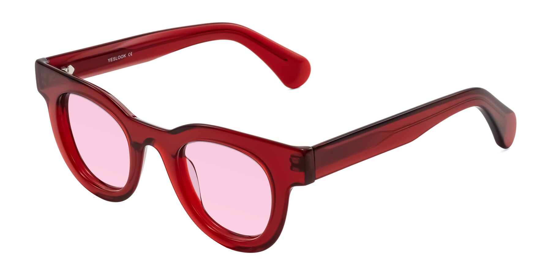 Angle of Embracing in Wine with Light Pink Tinted Lenses