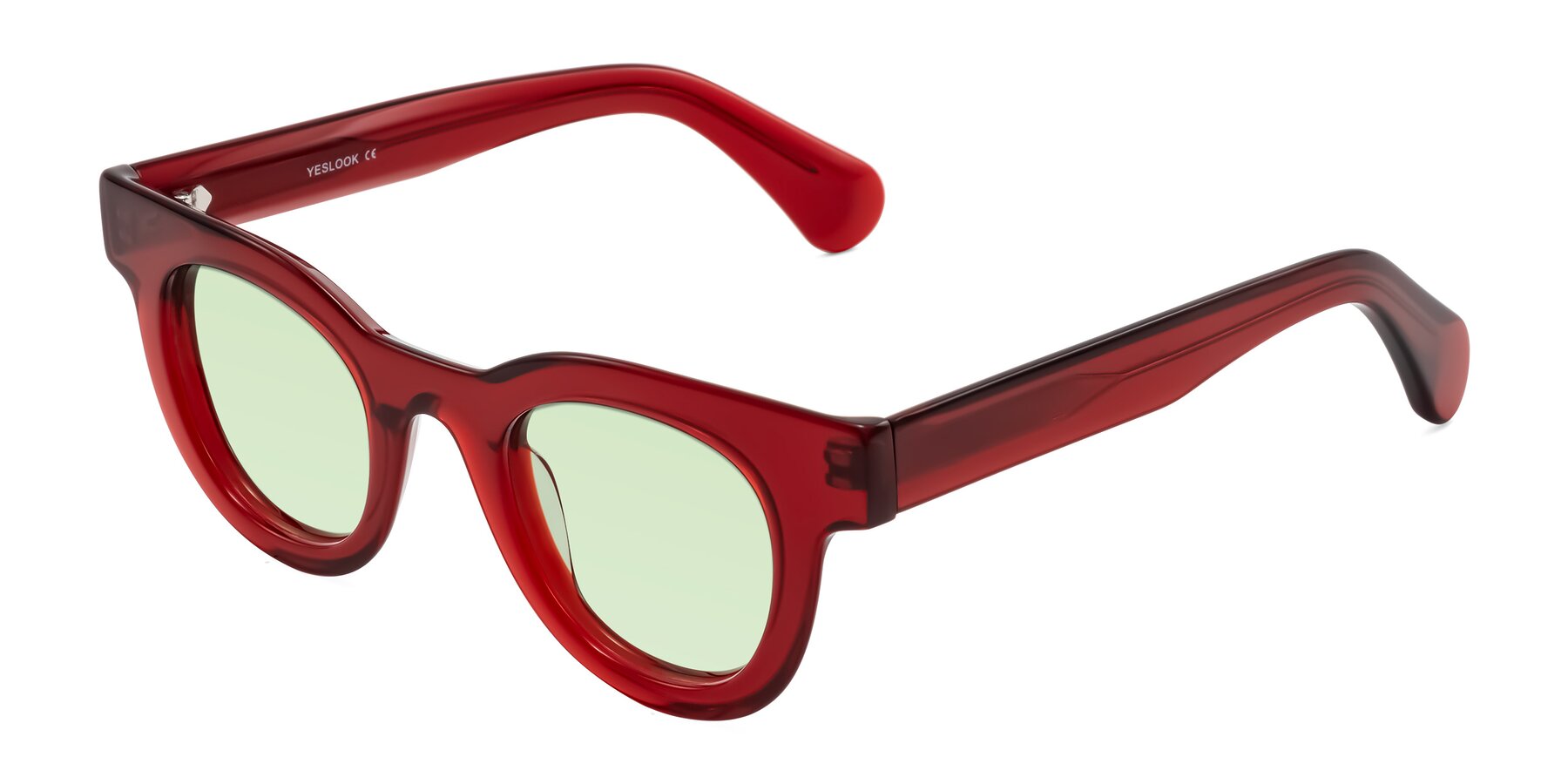 Angle of Embracing in Wine with Light Green Tinted Lenses