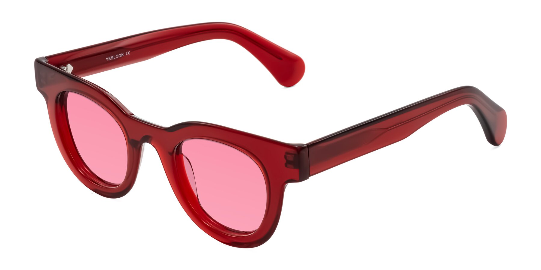 Angle of Embracing in Wine with Pink Tinted Lenses