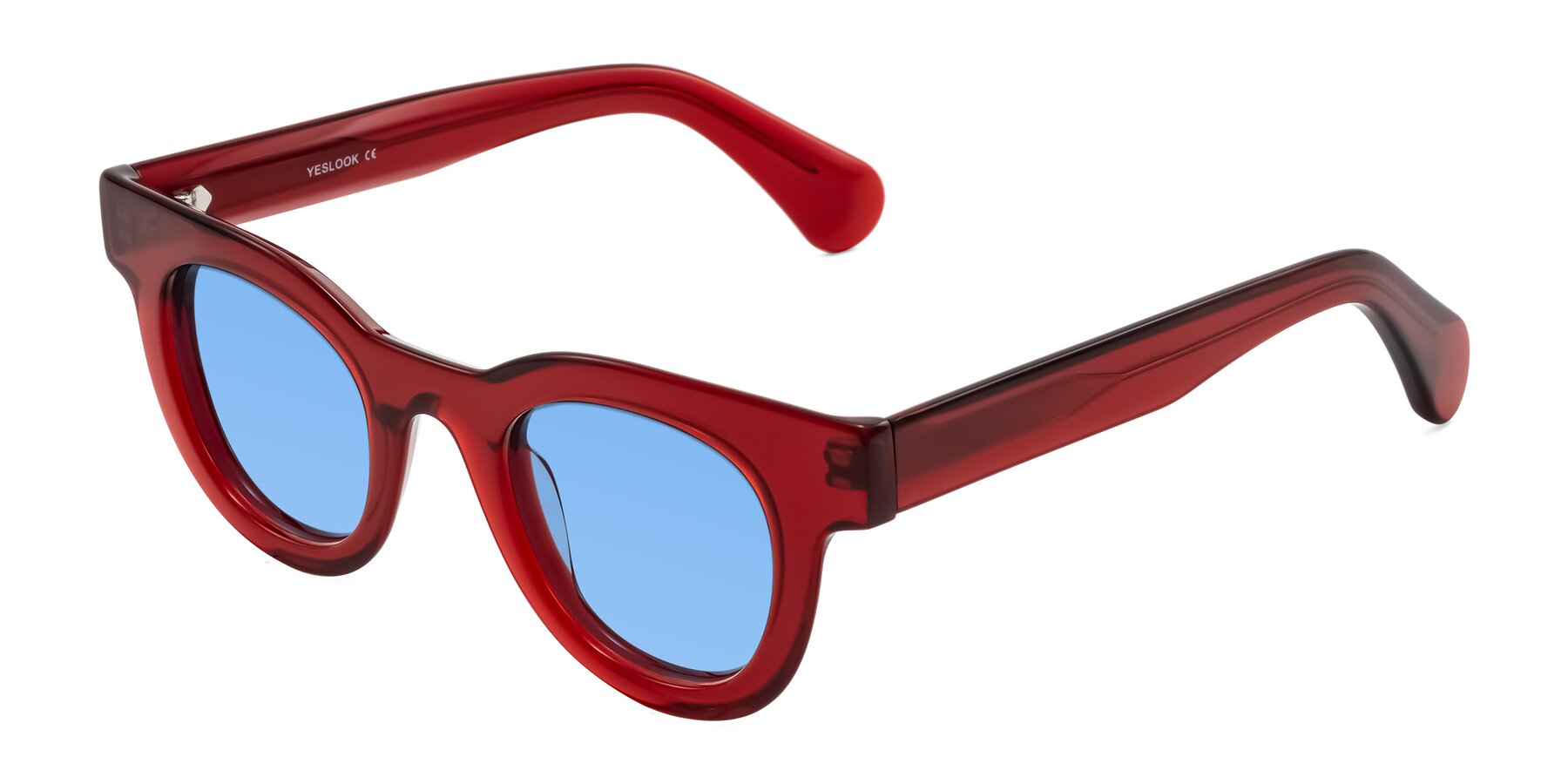 Angle of Embracing in Wine with Medium Blue Tinted Lenses