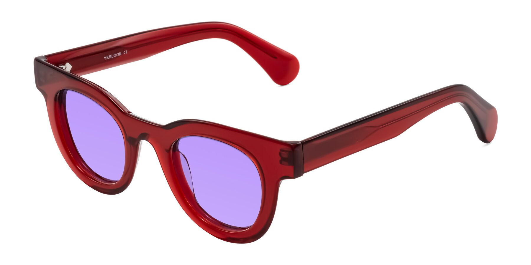 Angle of Embracing in Wine with Medium Purple Tinted Lenses