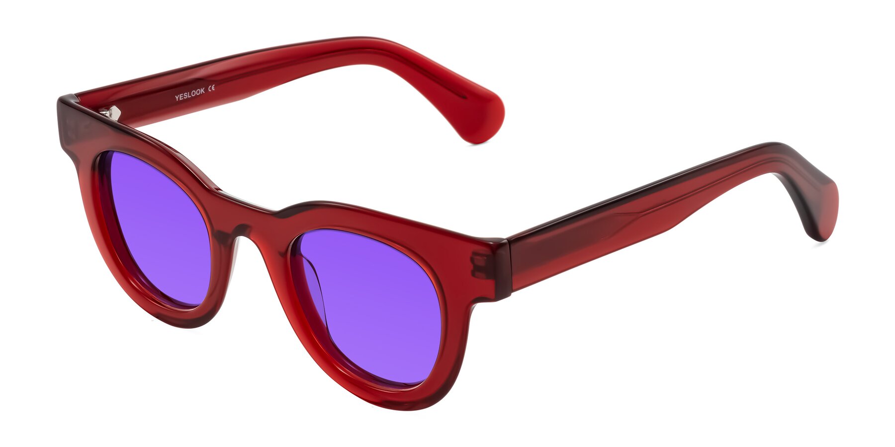 Angle of Embracing in Wine with Purple Tinted Lenses