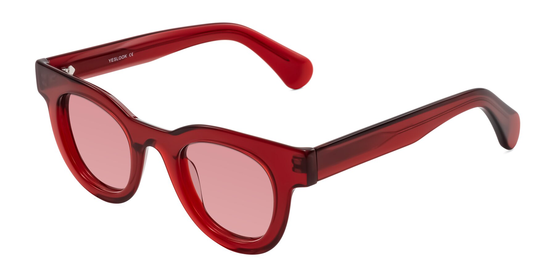 Angle of Embracing in Wine with Medium Garnet Tinted Lenses